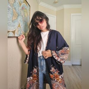 Long Boho style kimono for spring